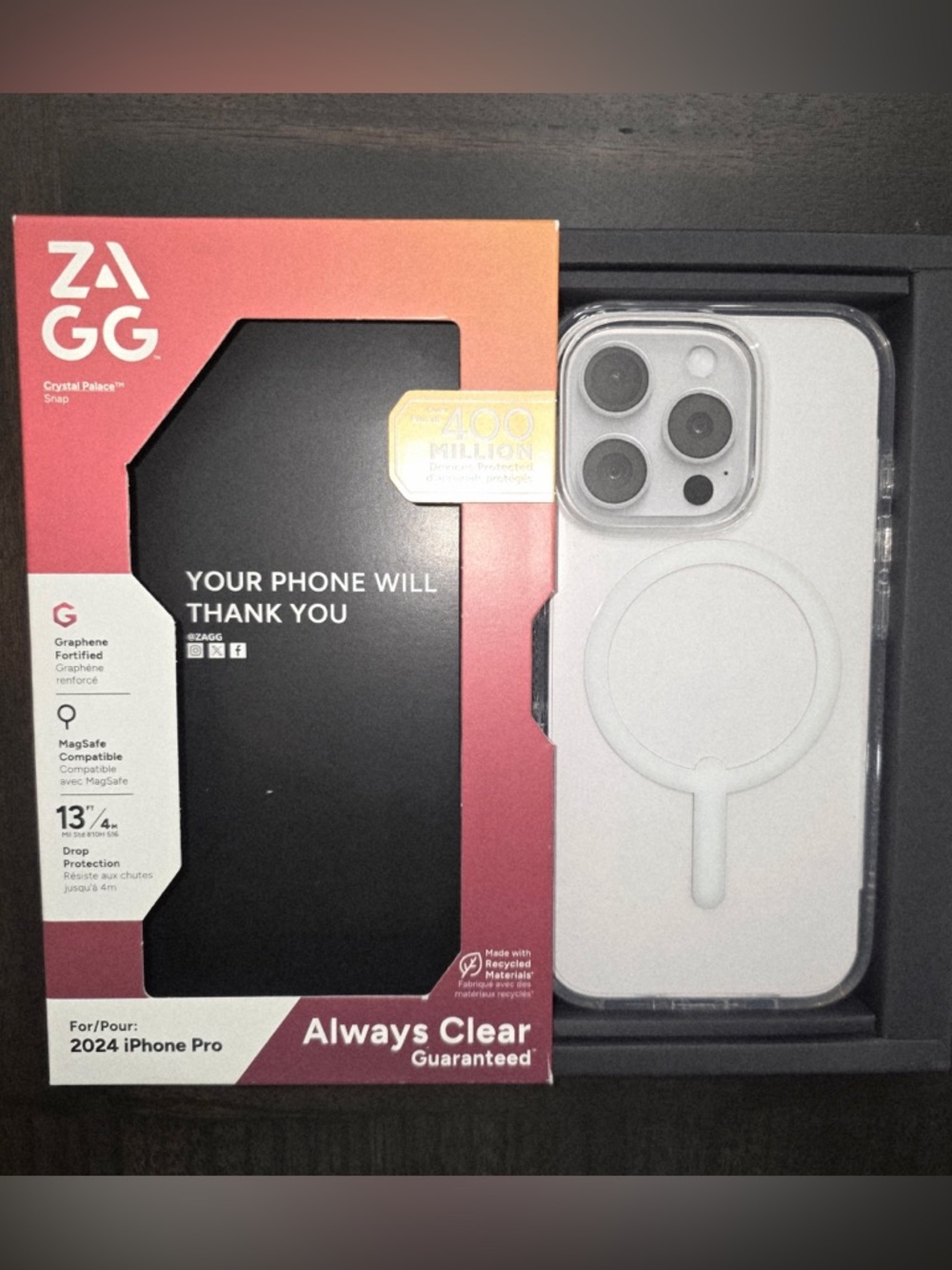 ZAGG Always Clear MagSafe-Compatible Case for iPhone 16 Pro